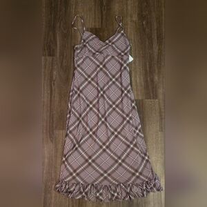 Juniors Medium midi dress.  Plaid print.  NWT.
